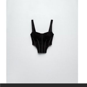 Zara Denim Corset Tank Top